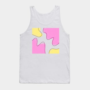 Pink yellow watercolor abstract art Tank Top